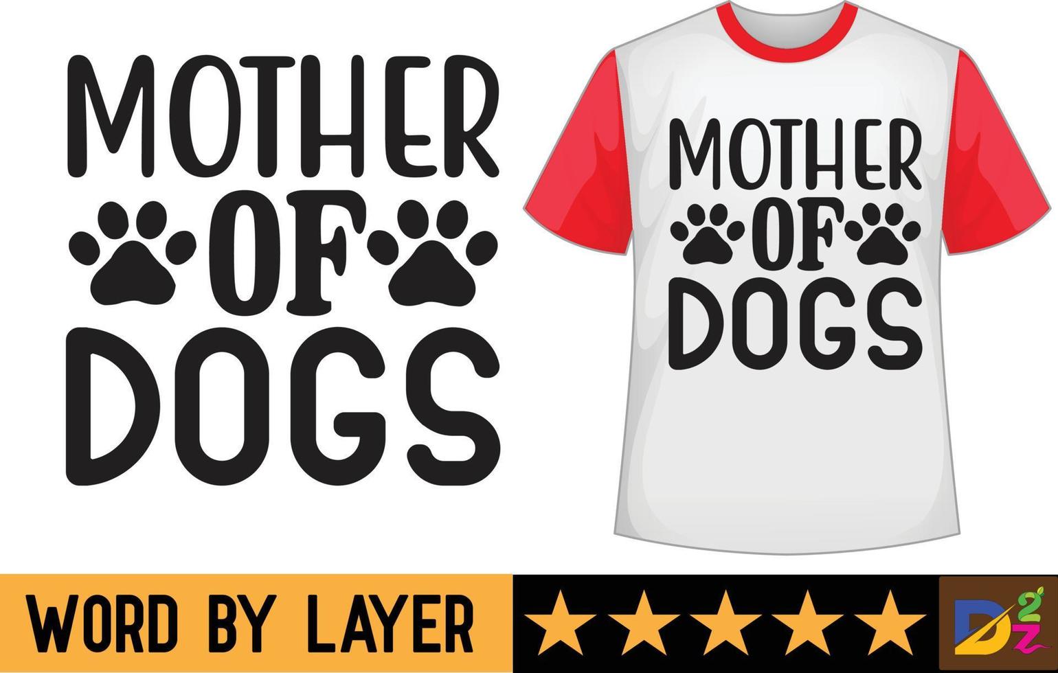 mère de chiens svg t chemise conception vecteur