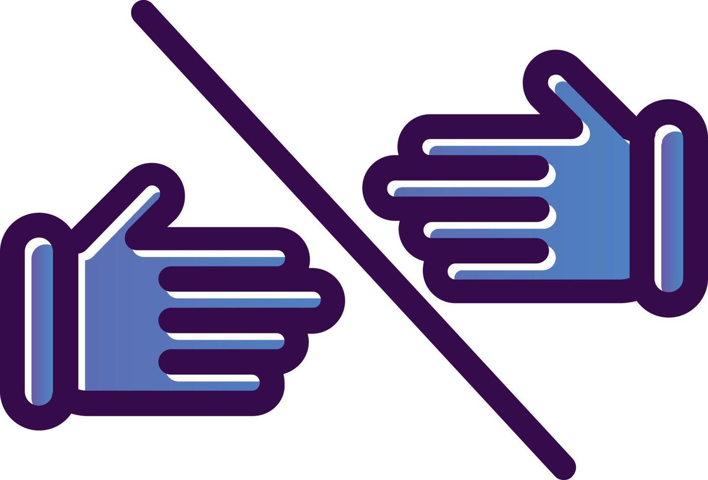 conception d'icône de vecteur de barre oblique de poignée de main