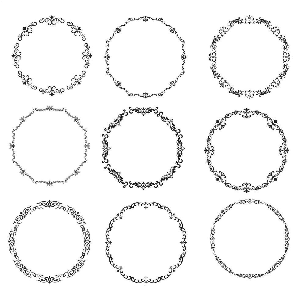 floral couronnes de fleurs, gros ensemble de floral rond cadres vecteur illustration. parfait pour faire-part, salutation cartes, devis, les blogs, mariage cadres, affiches et plus