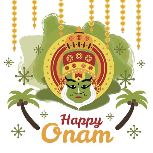 Fond heureux onam vecteur