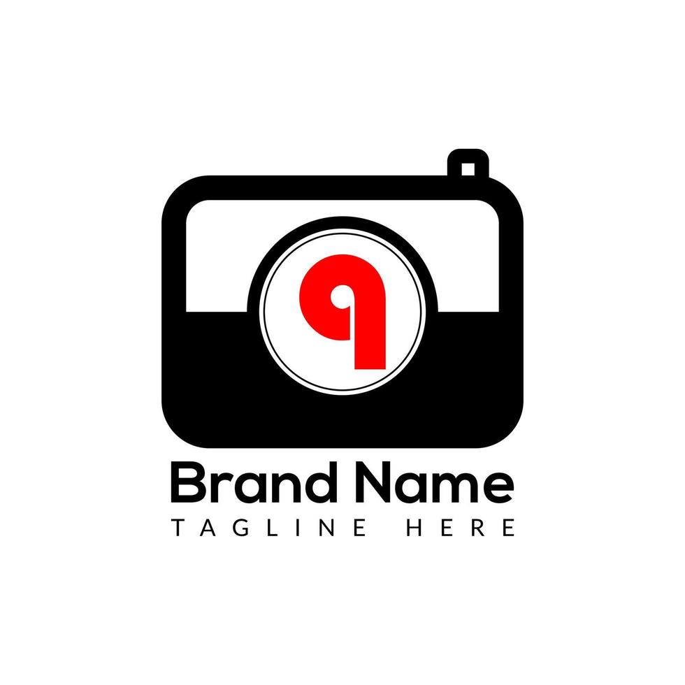 Capturer logo sur lettre q modèle. caméra icône sur q lettre, initiale capture, la photographie, caméra signe concept vecteur
