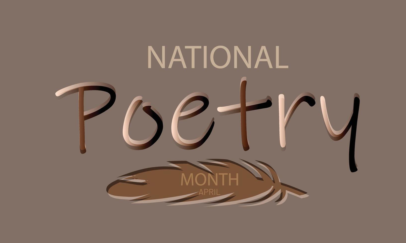 avril est nationale poésie mois. modèle pour arrière-plan, bannière, carte, affiche vecteur