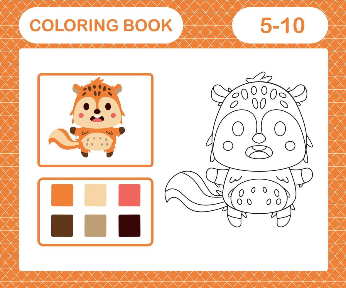 coloration pages dessin animé animaux, éducation Jeu pour des gamins âge 5 et dix année vieux vecteur