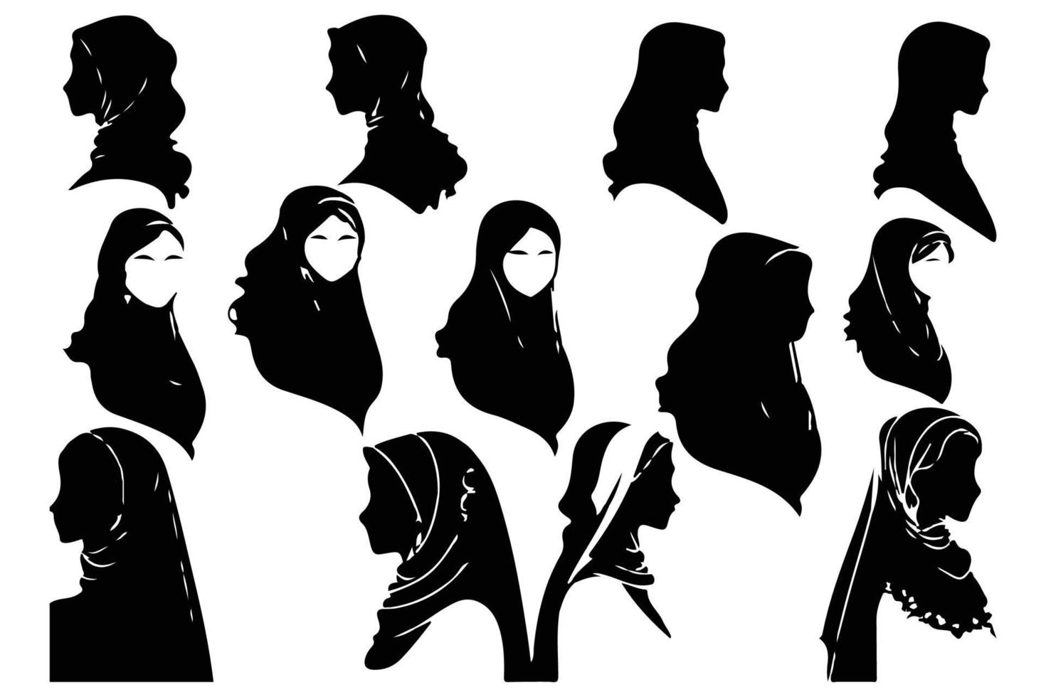 musulman femme dans hijab mode silhouette vecteur