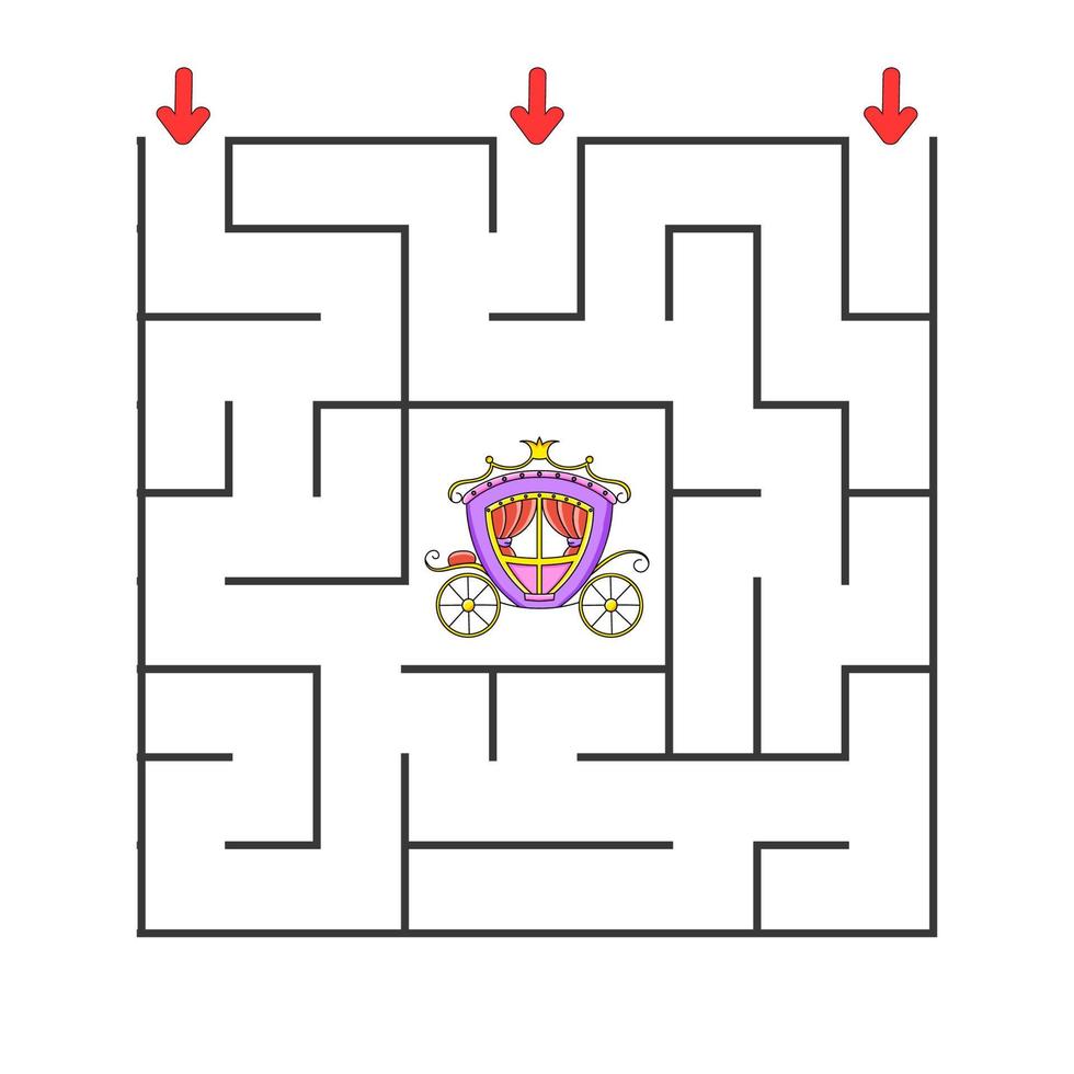 labyrinthe carré. jeu pour les enfants. casse-tête pour les enfants. personnage de dessin animé. énigme du labyrinthe. trouver le bon chemin. le développement de la pensée logique et spatiale. illustration vectorielle. vecteur