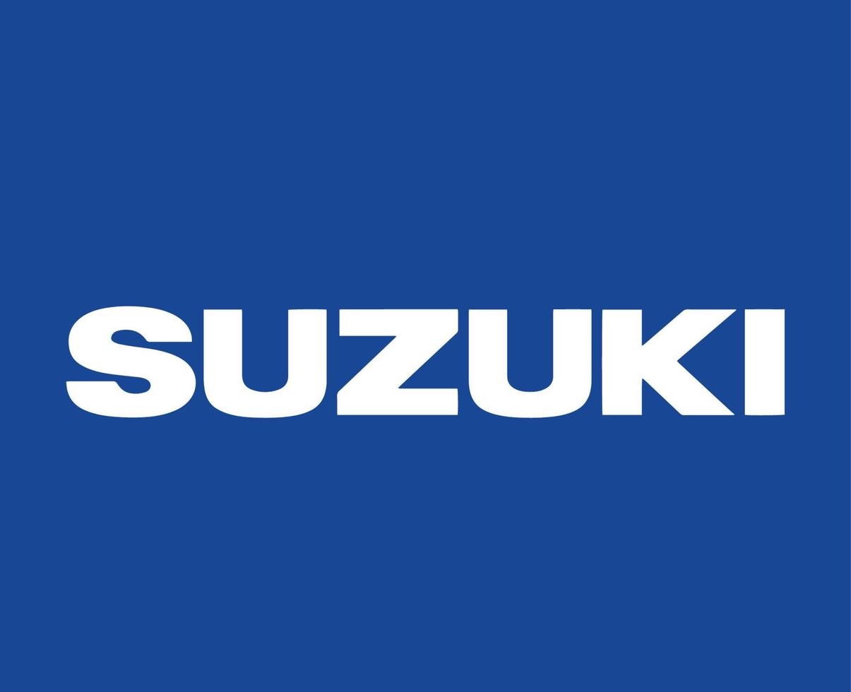 Suzuki marque logo voiture symbole Nom blanc conception Japon voiture vecteur illustration avec bleu Contexte