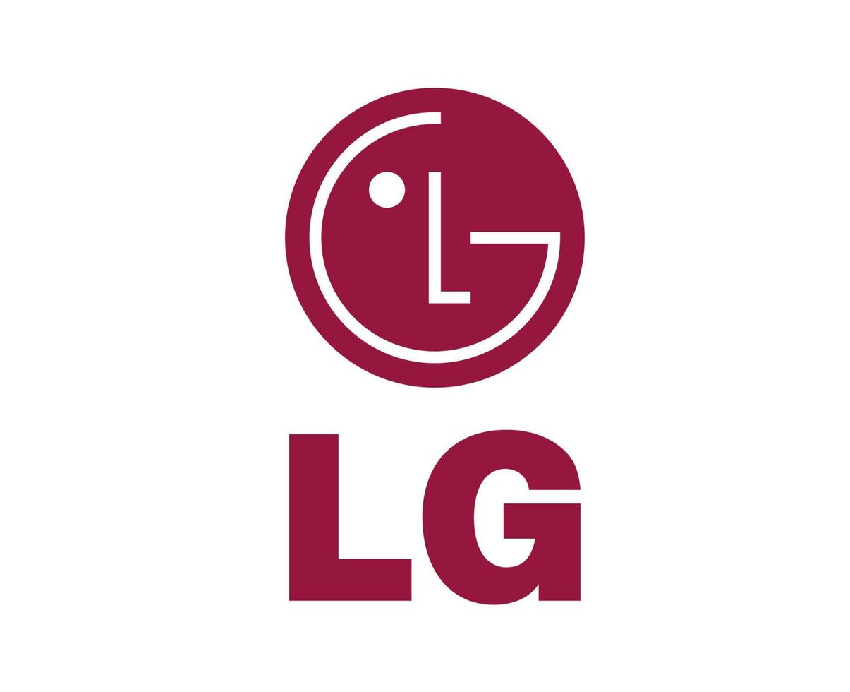 lg marque logo téléphone symbole avec Nom rouge conception Sud Corée mobile vecteur illustration