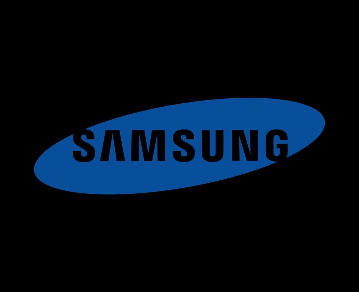 samsung marque logo téléphone symbole bleu conception Sud coréen mobile vecteur illustration avec noir Contexte