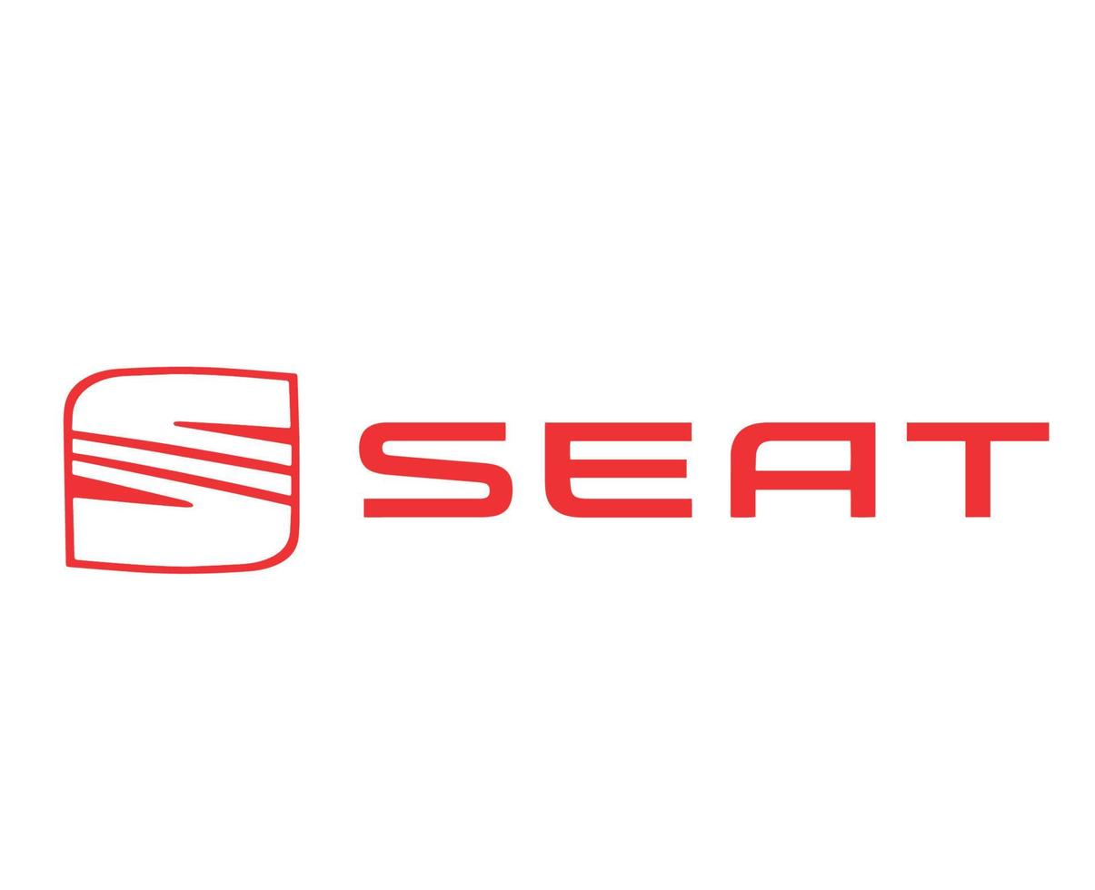 siège logo marque voiture symbole avec Nom rouge conception Espagnol voiture vecteur illustration