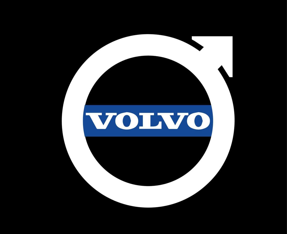 volvo logo marque voiture symbole avec Nom blanc et bleu conception suédois voiture vecteur illustration avec noir Contexte