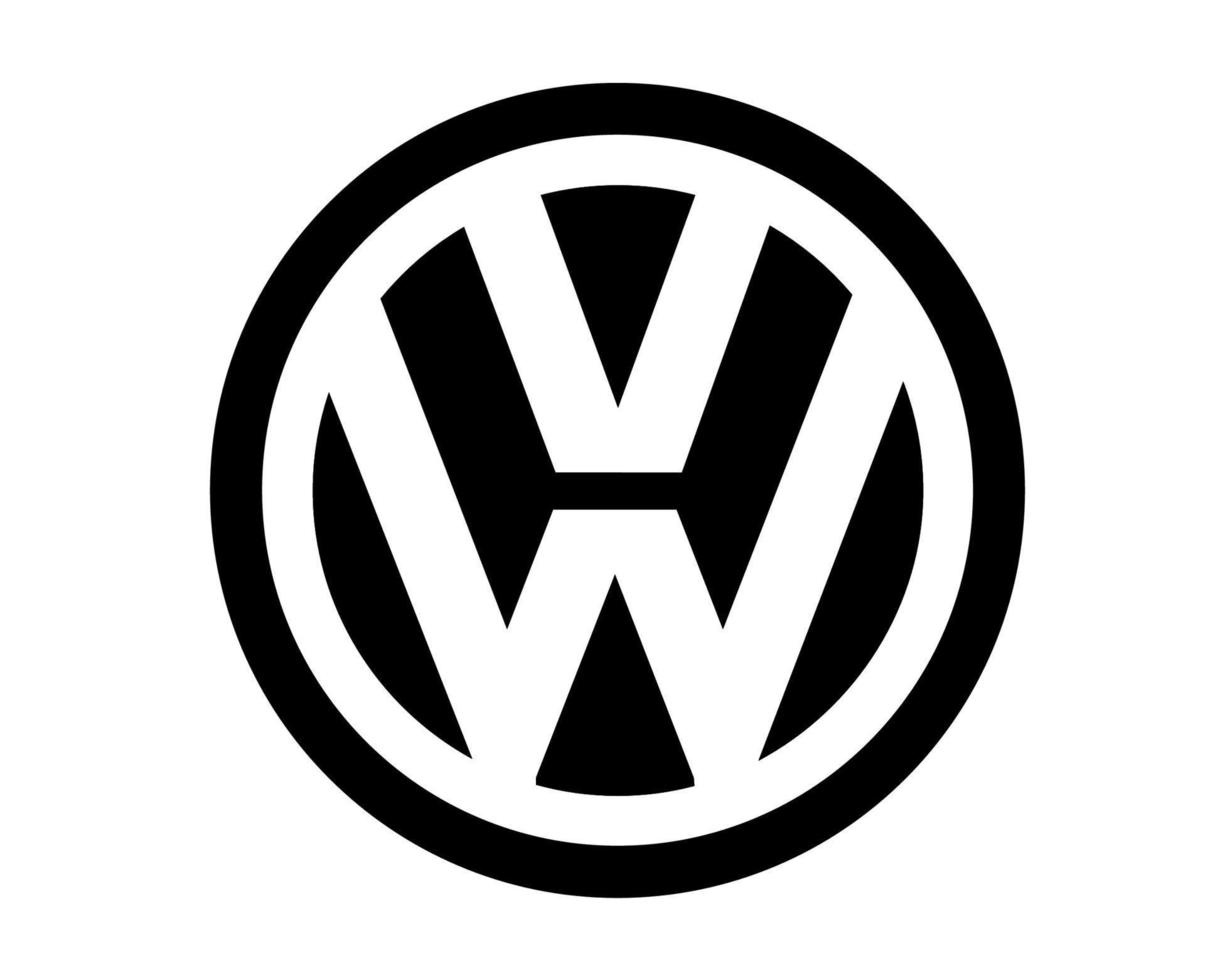 volkswagen marque logo voiture symbole noir conception allemand voiture vecteur illustration