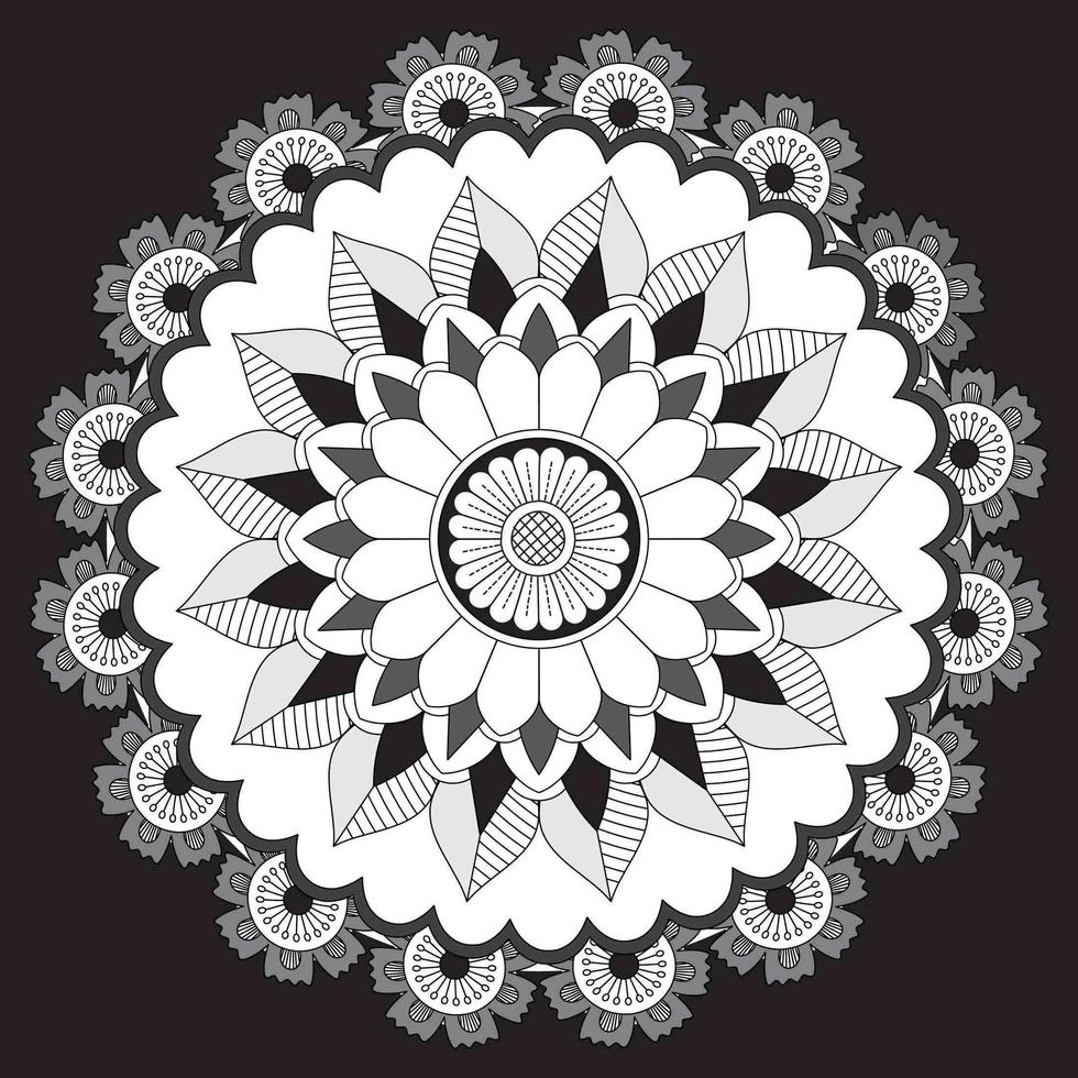 motif floral circulaire en forme de mandala, ornement décoratif en style oriental, fond de conception de mandala ornemental avec des vignes Vecteur gratuit