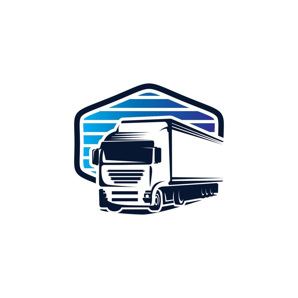 création de logo de camion sur fond blanc vecteur