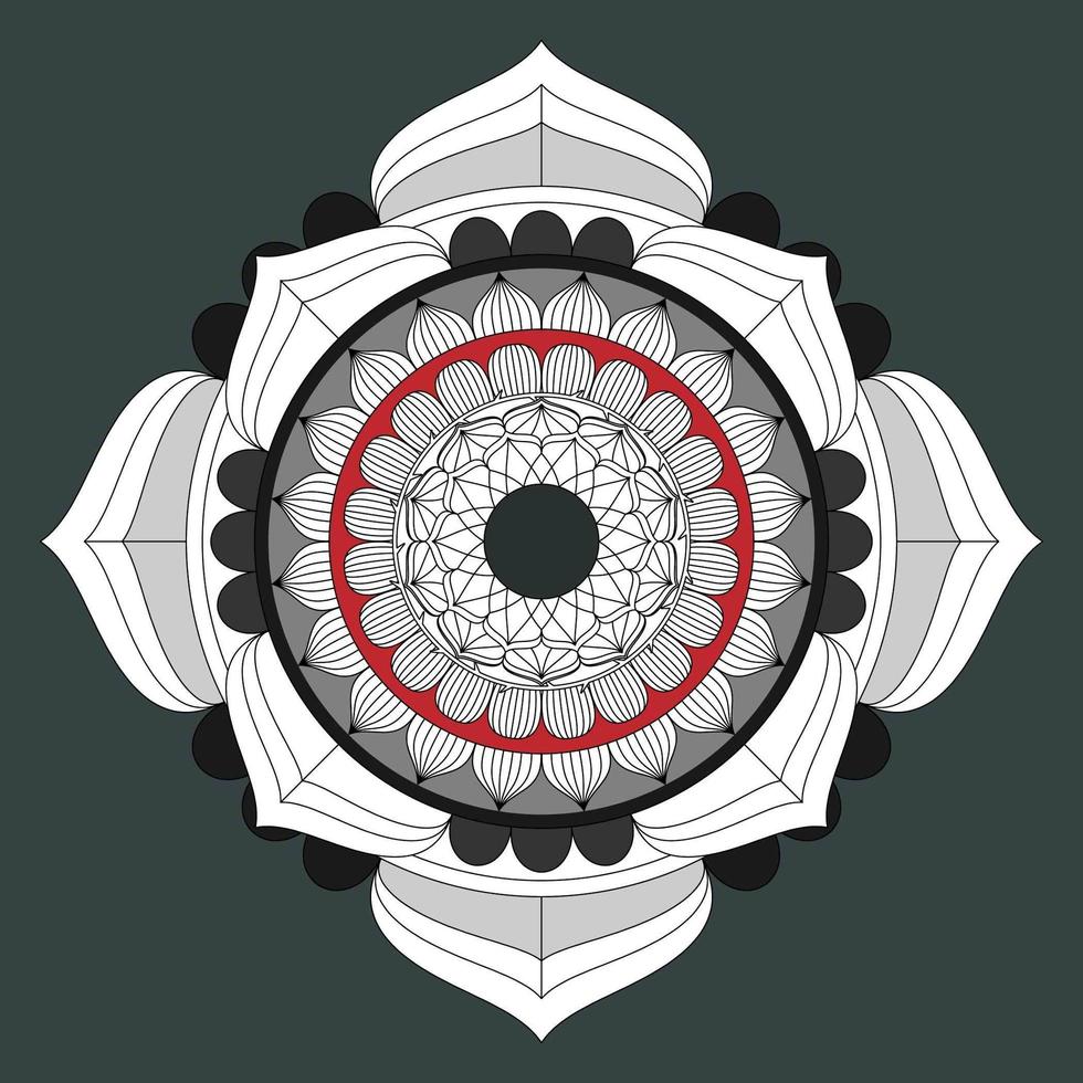 motif circulaire en forme de mandala, ornement décoratif de style oriental vecteur