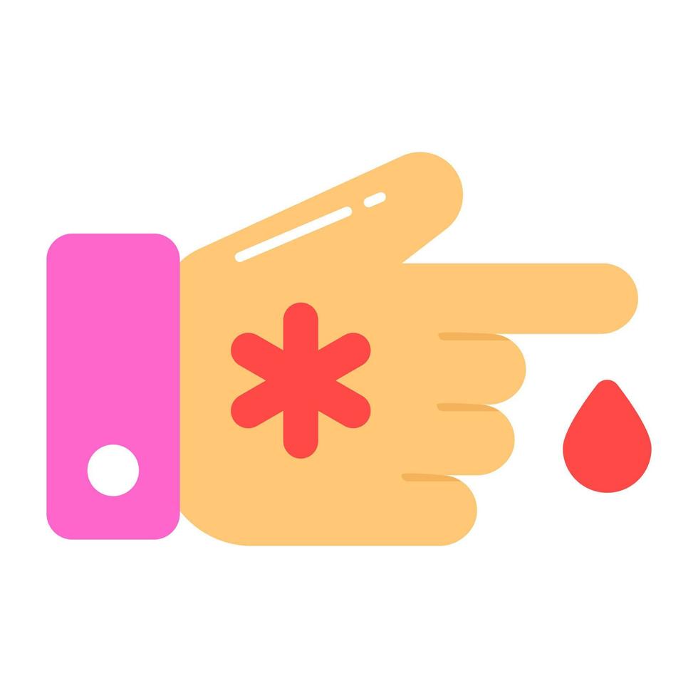 main avec du sang laissez tomber vecteur conception de du sang test, facile à utilisation icône