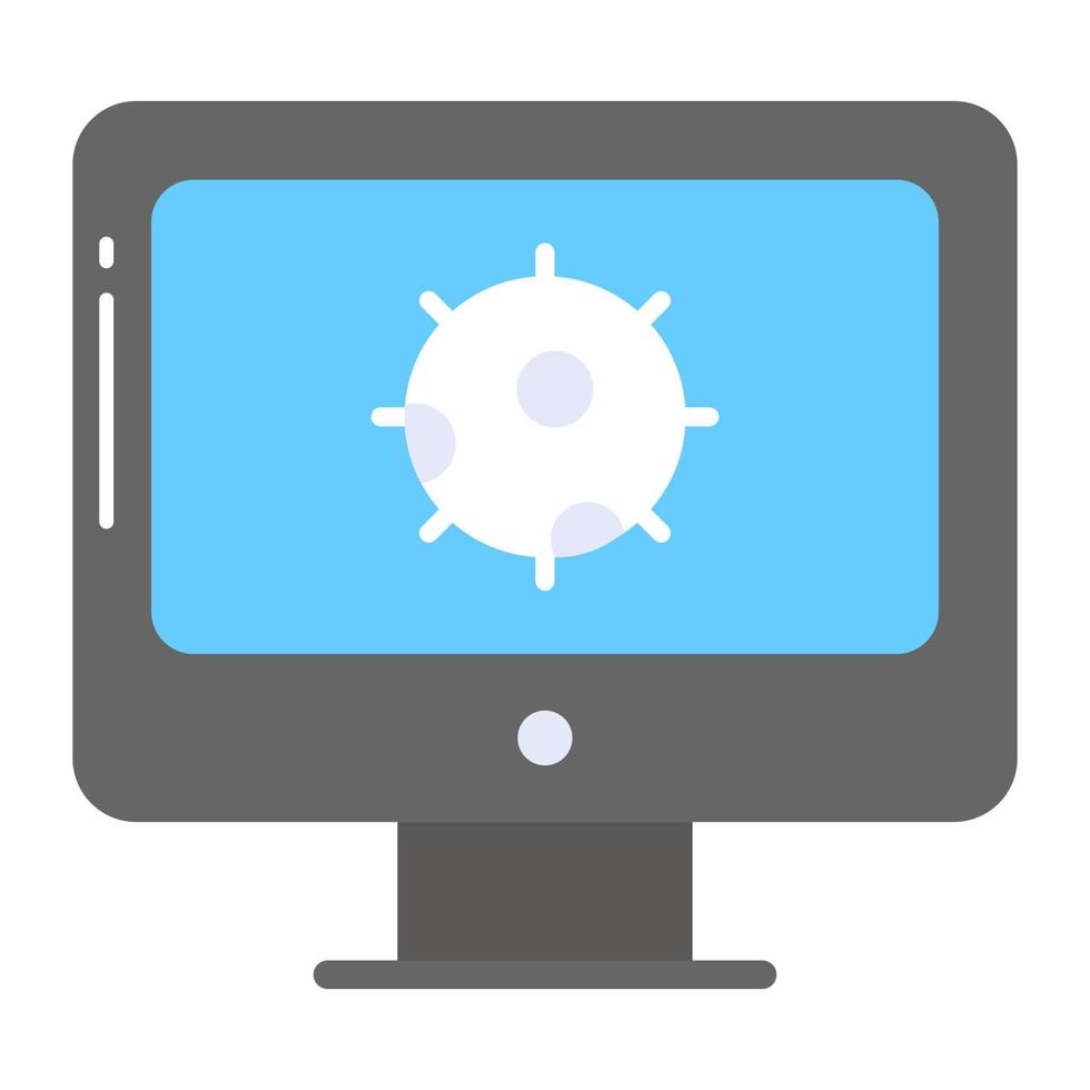 coronavirus à l'intérieur moniteur montrant concept de en ligne couronne rapport vecteur