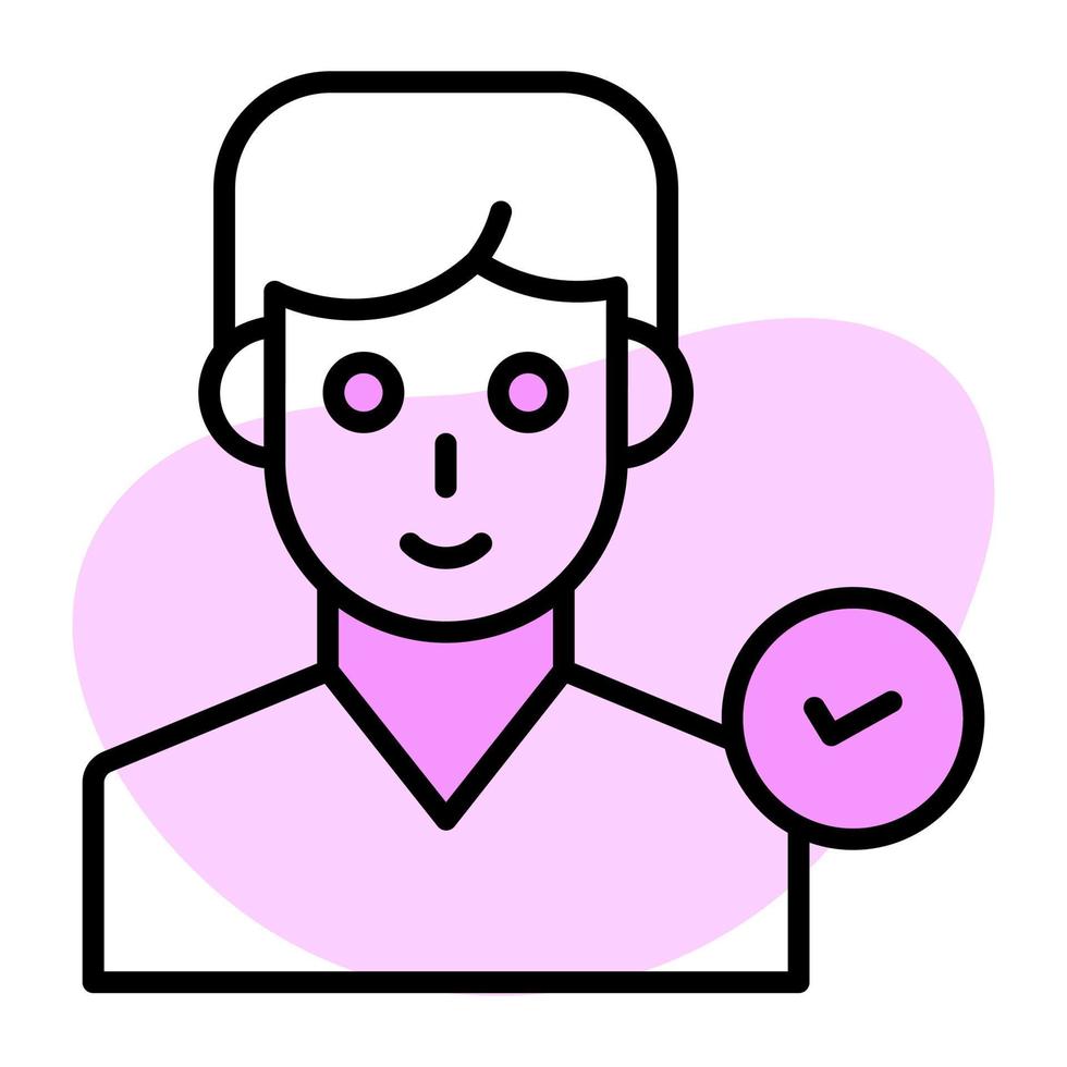la personne avatar avec cocher marque montrant concept vecteur de vérifié utilisateur