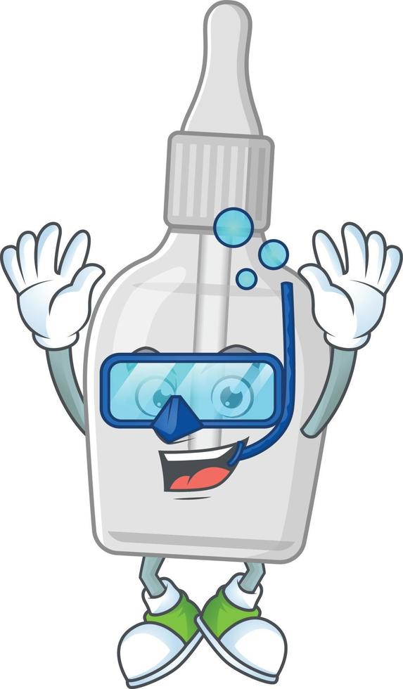 bouteille avec pipette dessin animé personnage vecteur