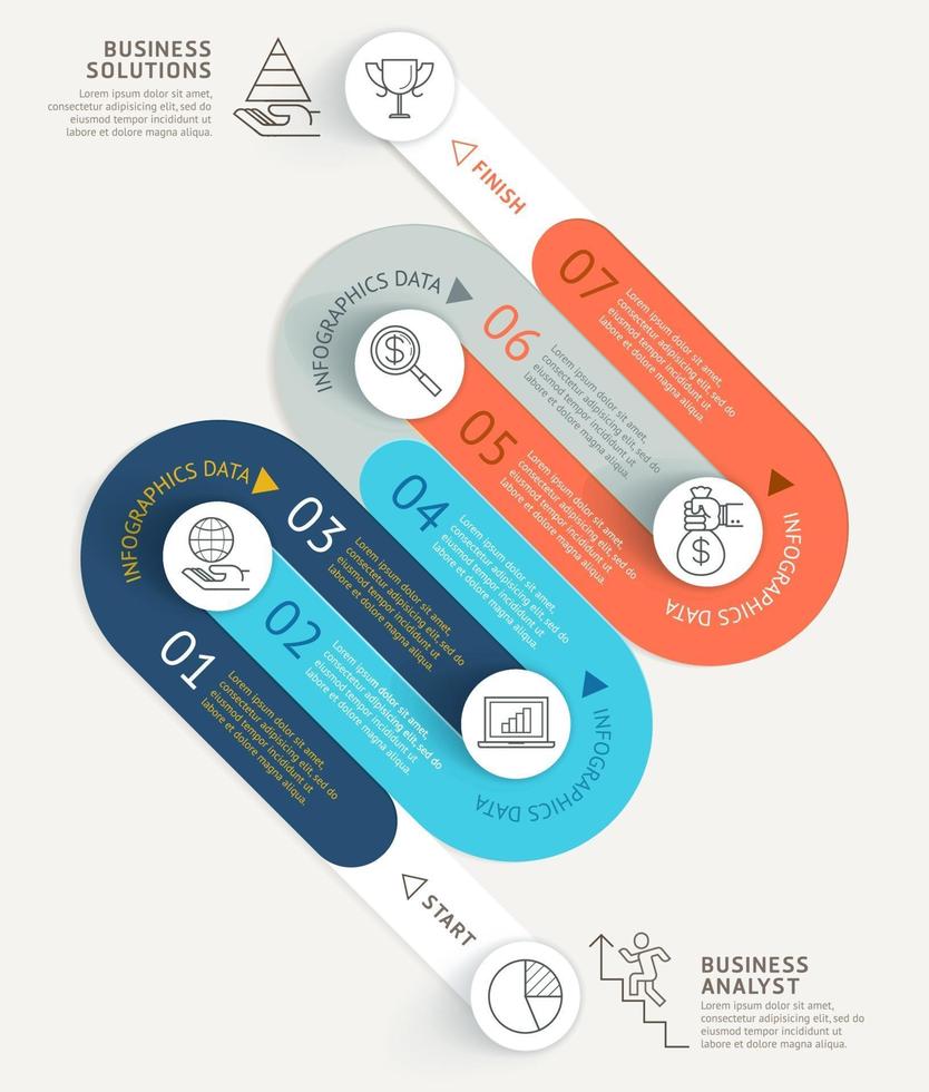 arrière-plan du modèle de chronologie infographie entreprise. illustrations vectorielles. vecteur