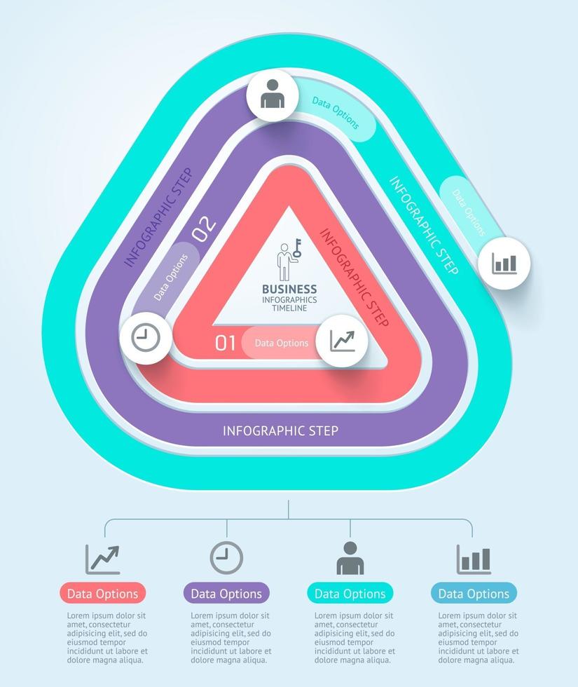 arrière-plan du modèle de chronologie infographie entreprise. illustrations vectorielles. vecteur