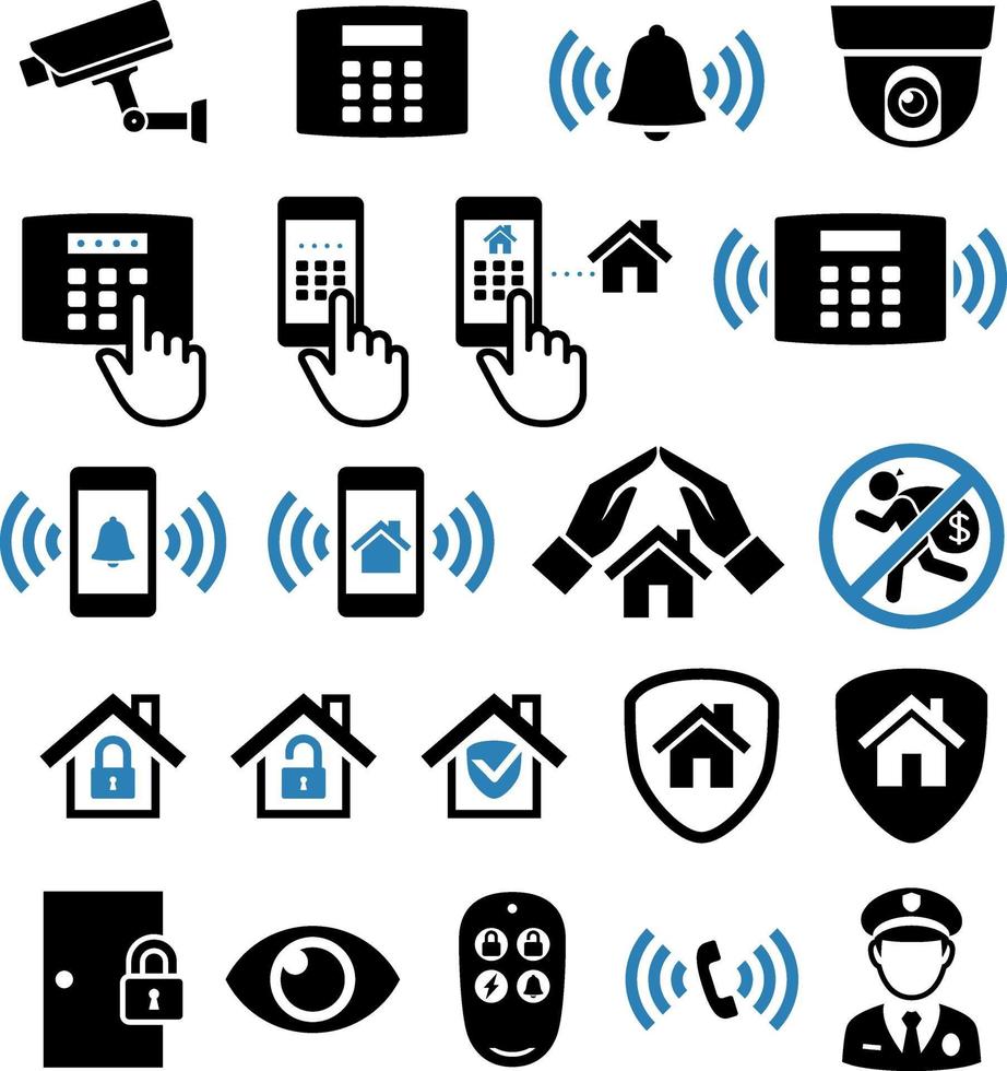icônes de réseau de système de sécurité. illustrations vectorielles. vecteur