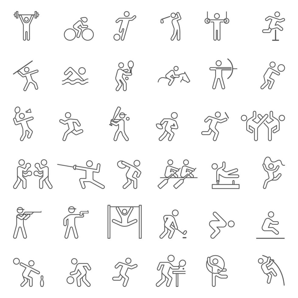 ensemble d'icônes de ligne de sport. illustration vectorielle. vecteur