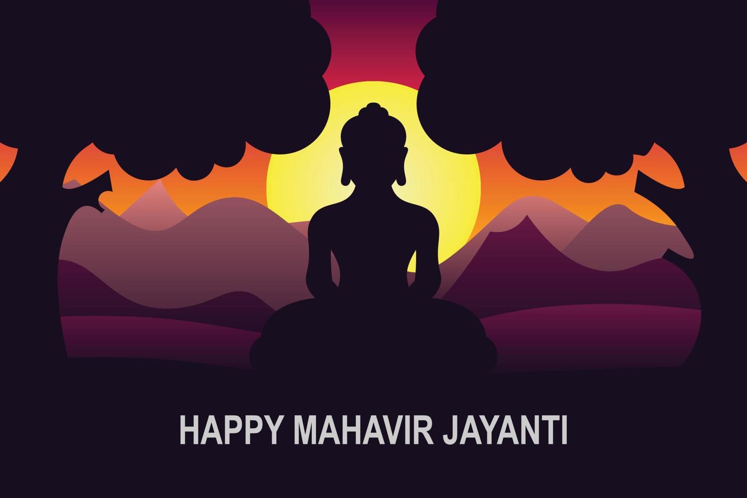 mahavir jayanti Contexte. vecteur