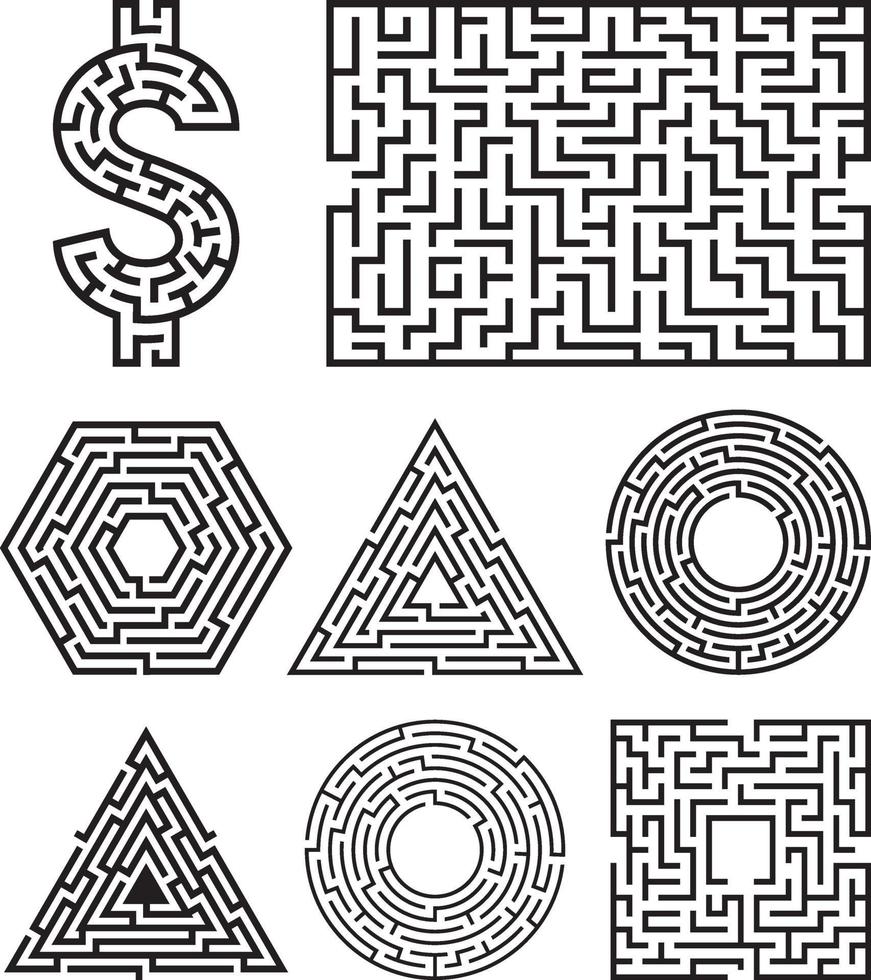 labyrinthe labyrinthe symbole forme illustration vectorielle. vecteur