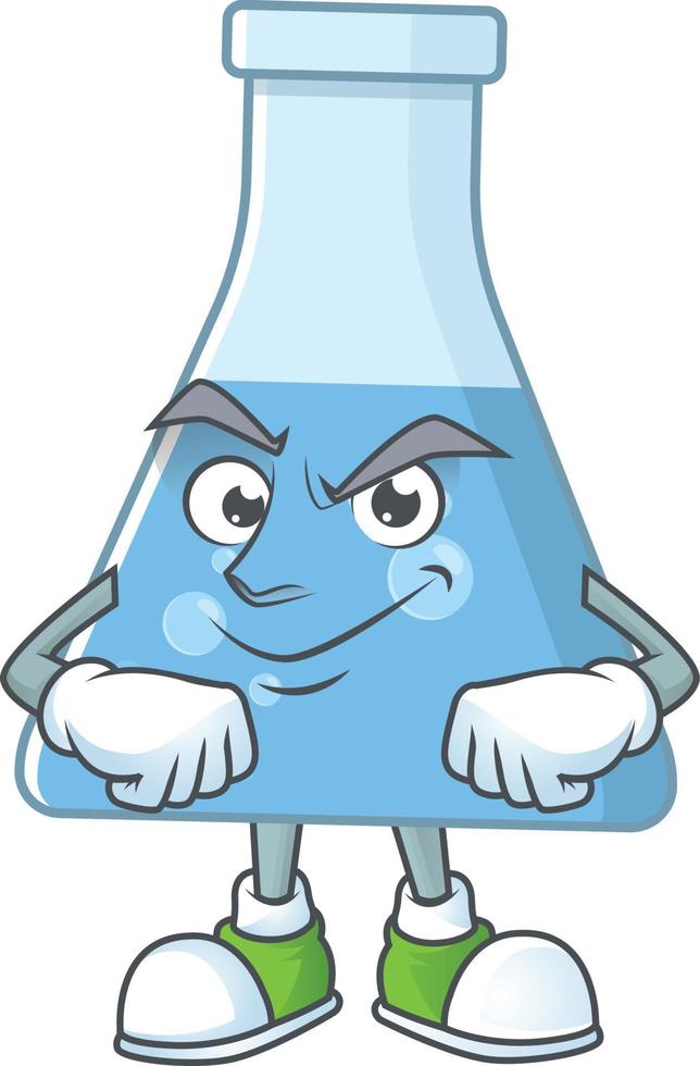 bleu chimique bouteille dessin animé personnage vecteur