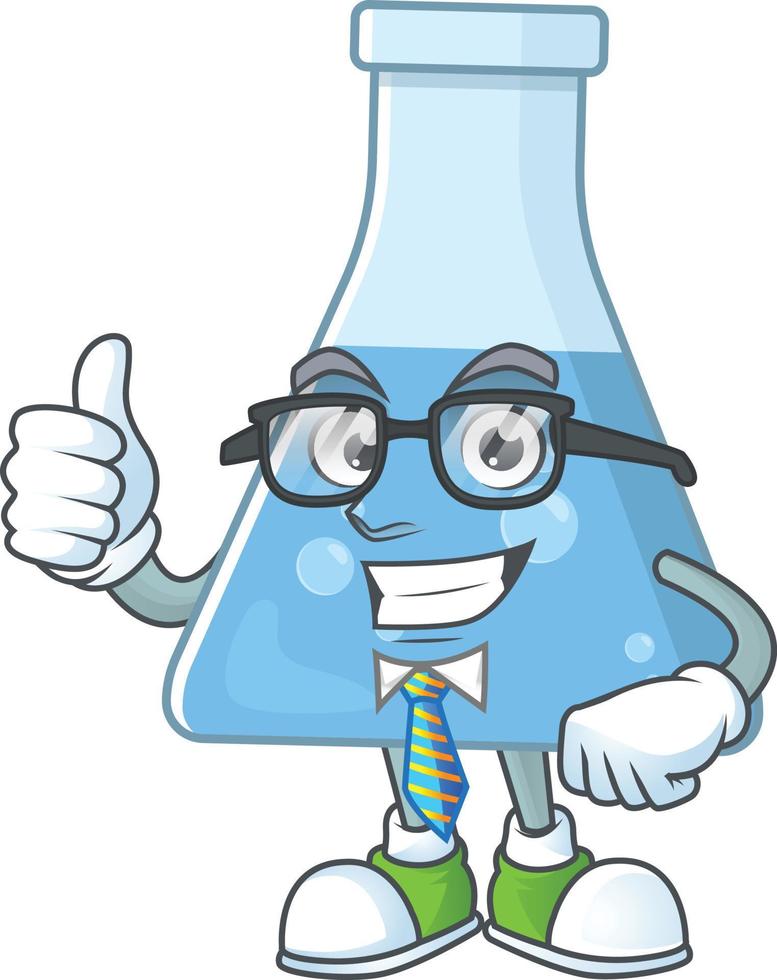 bleu chimique bouteille dessin animé personnage vecteur
