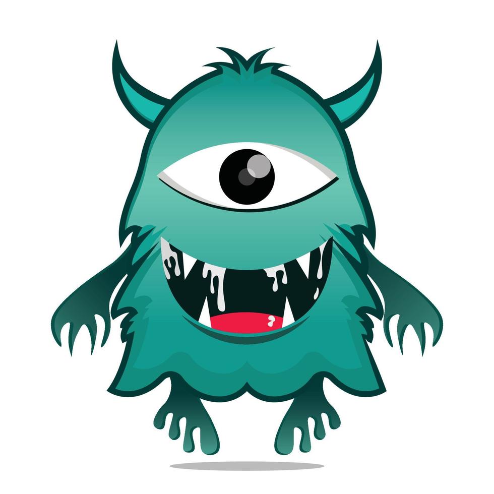 mignon, illustration, mascotte, monstre, conception, kawaii vecteur