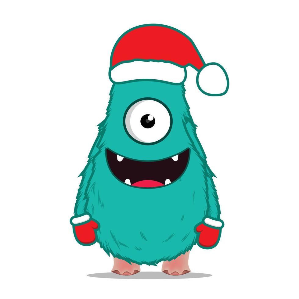 mignonne vecteur dessin animé monstres Noël. conception pour imprimer, décoration, T-shirt, illustration, ou autocollant mascotte kawaii