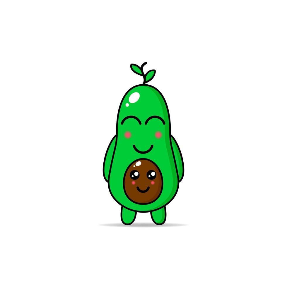 mignonne Avocat illustration conception mascotte kawaii vecteur