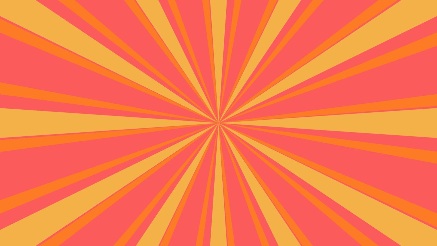 arrière-plan abstrait orange sunburst pour élément de design graphique moderne. dessin animé de rayon brillant avec coloré pour le fond d'écran de bannière de site Web et la décoration de carte d'affiche vecteur