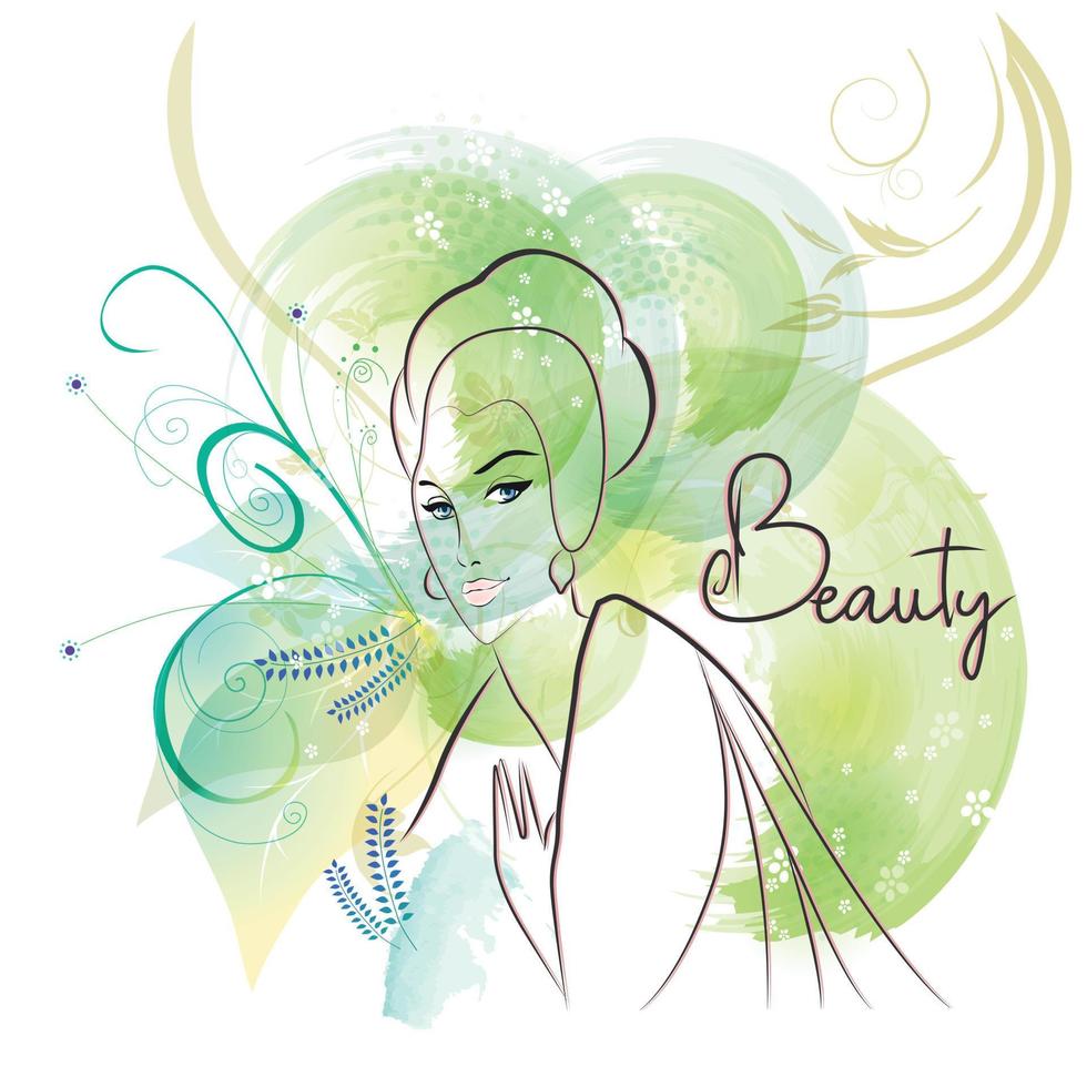 beauté esthétique femme aquarelle illustration coloré vecteur