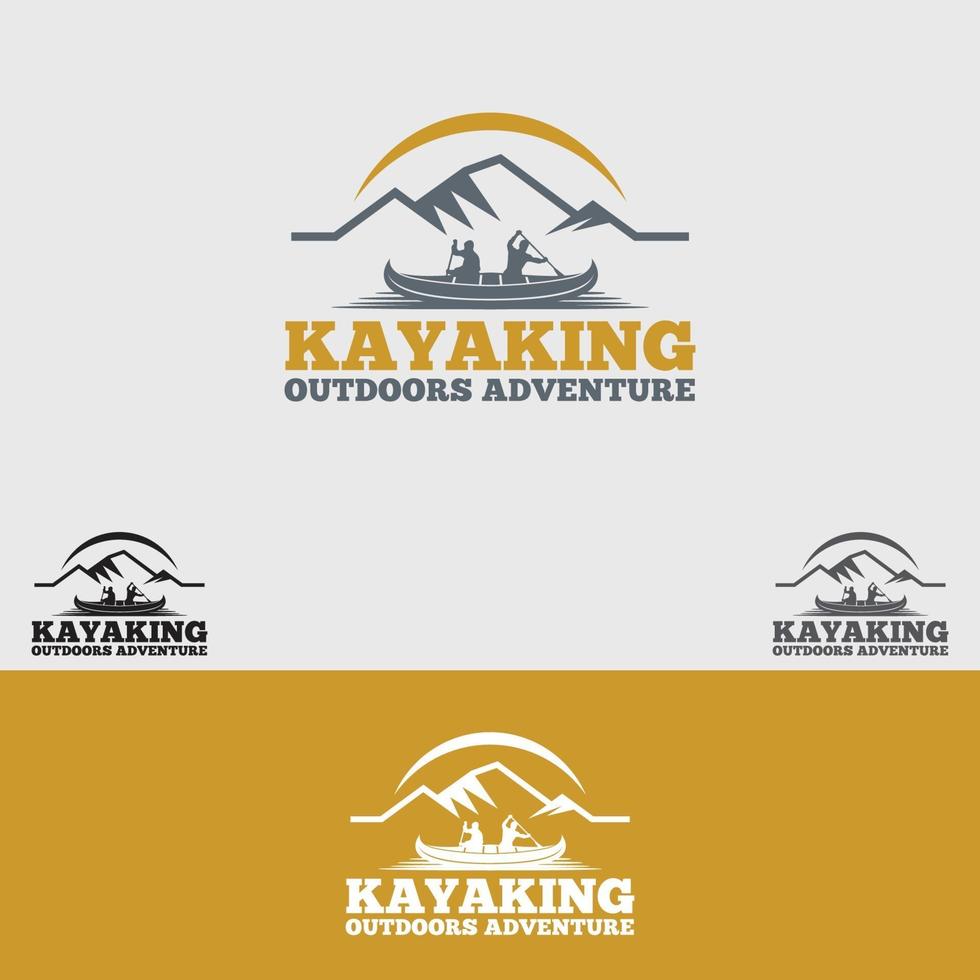 modèle de conception de logo de club de kayak vecteur