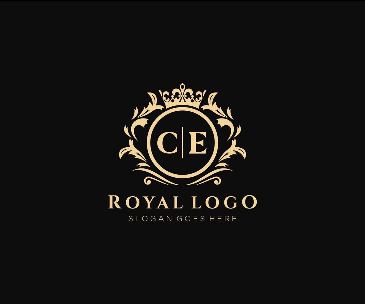 initiale ce lettre luxueux marque logo modèle, pour restaurant, royalties, boutique, café, hôtel, héraldique, bijoux, mode et autre vecteur illustration.