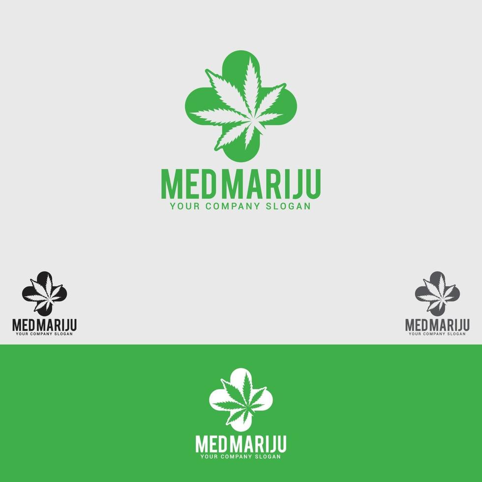 modèle de conception de logo med-marijuana vecteur