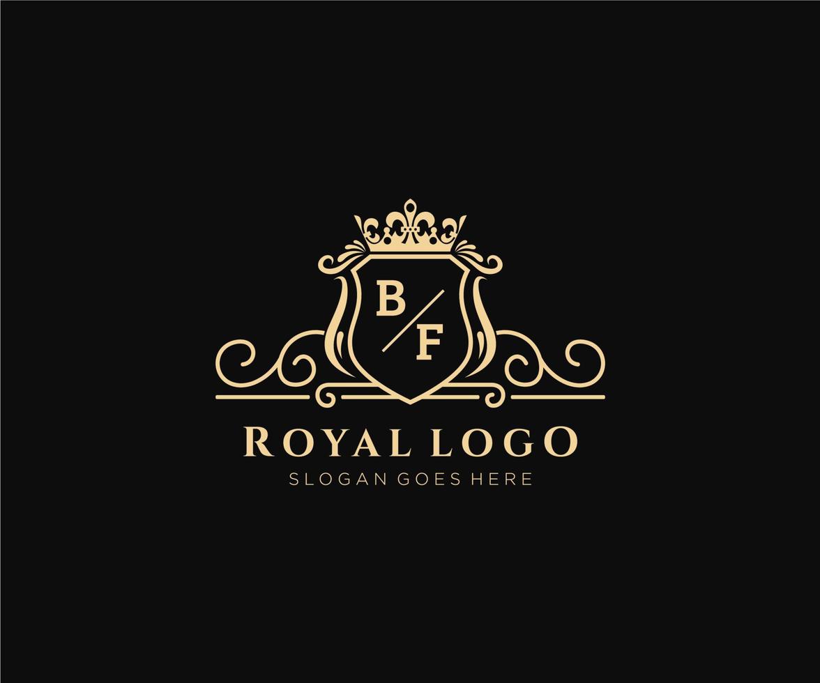 initiale bf lettre luxueux marque logo modèle, pour restaurant, royalties, boutique, café, hôtel, héraldique, bijoux, mode et autre vecteur illustration.