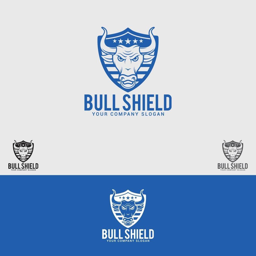 modèle de vecteur de conception de logo bull-shield