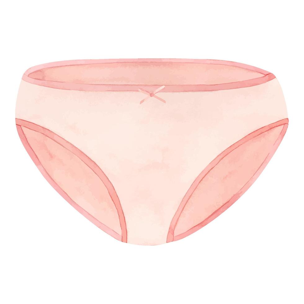 aquarelle rose aux femmes slip. Dames' lingerie. rose boxeur short isolé sur blanc Contexte. main tiré illustration. vecteur