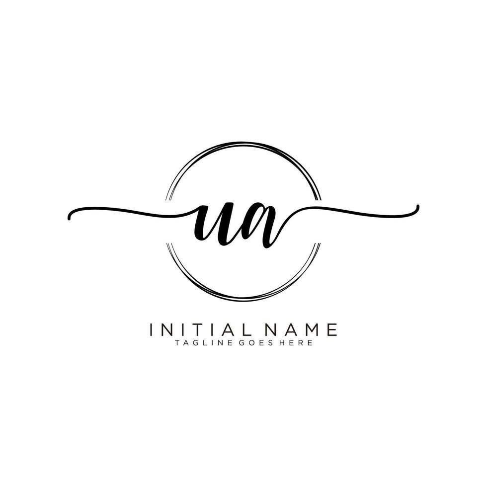 initiale ua féminin logo collections modèle. écriture logo de initiale signature, mariage, mode, bijoux, boutique, floral et botanique avec Créatif modèle pour tout entreprise ou entreprise. vecteur