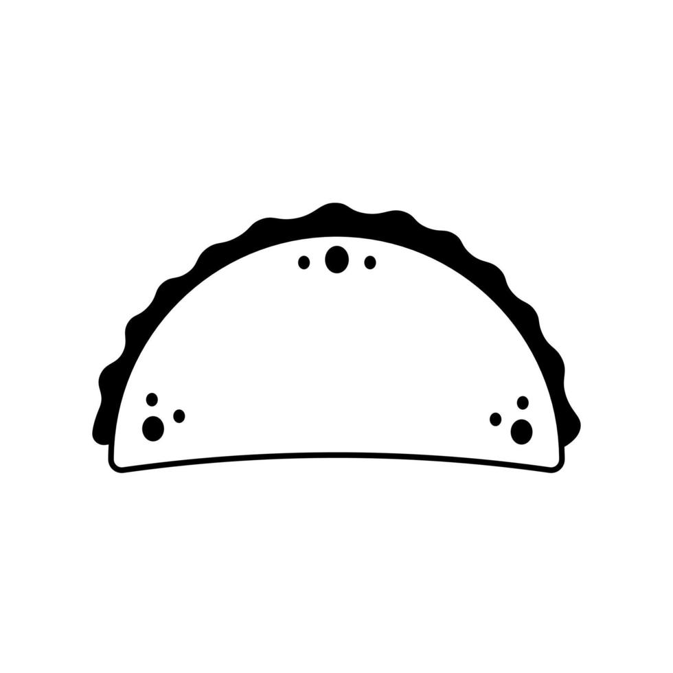 griffonnage taco icône vecteur