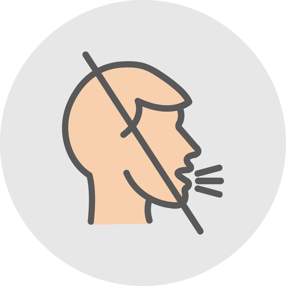 conception d'icône de vecteur de barre oblique de toux côté tête