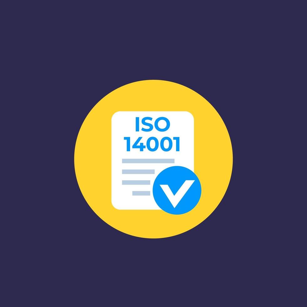 icône iso 14001, vector.eps plat vecteur