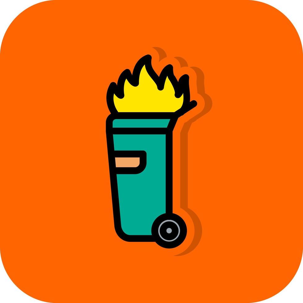 conception d'icône vectorielle d'incendie de benne à ordures vecteur
