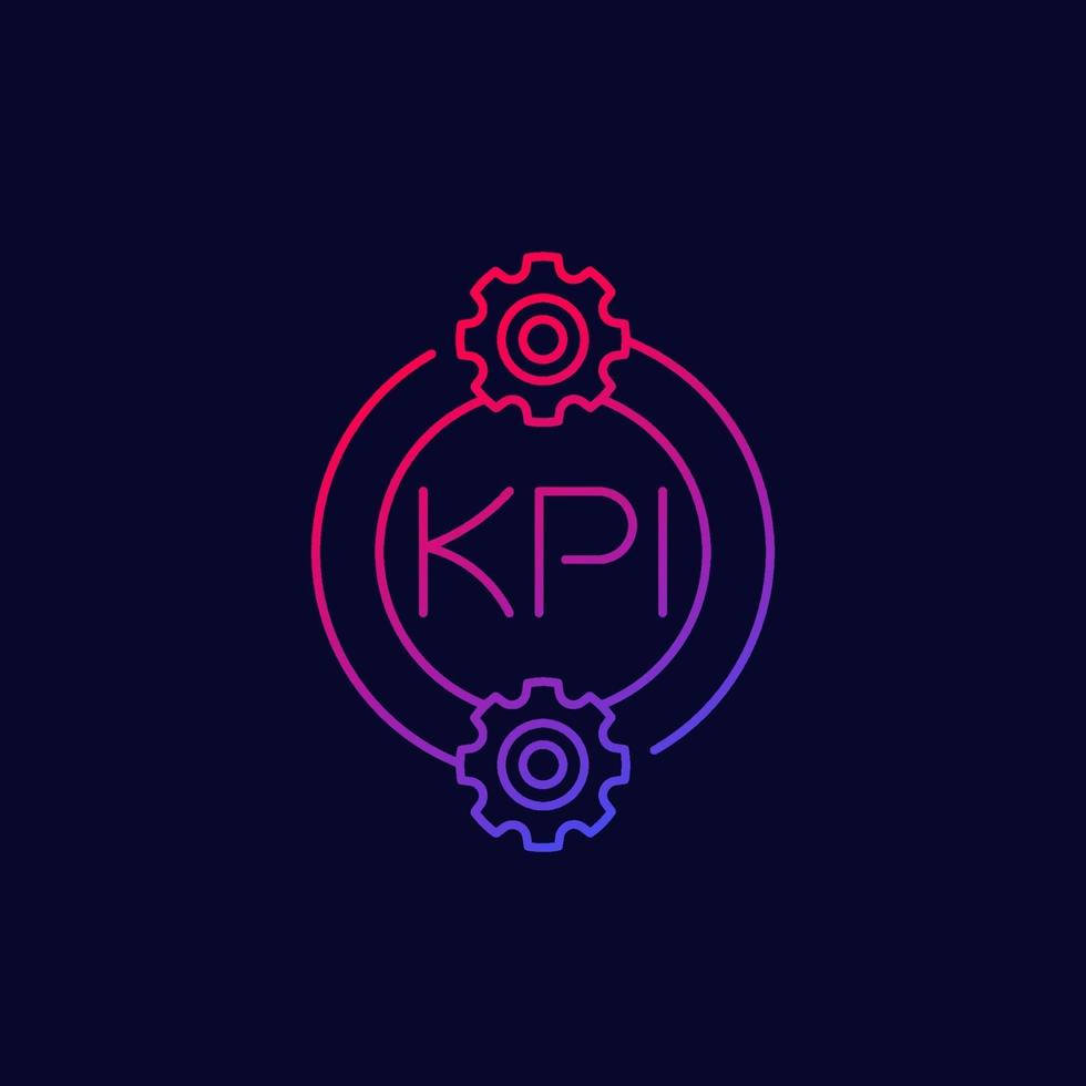 Icône de kpi, design vectoriel linéaire.eps