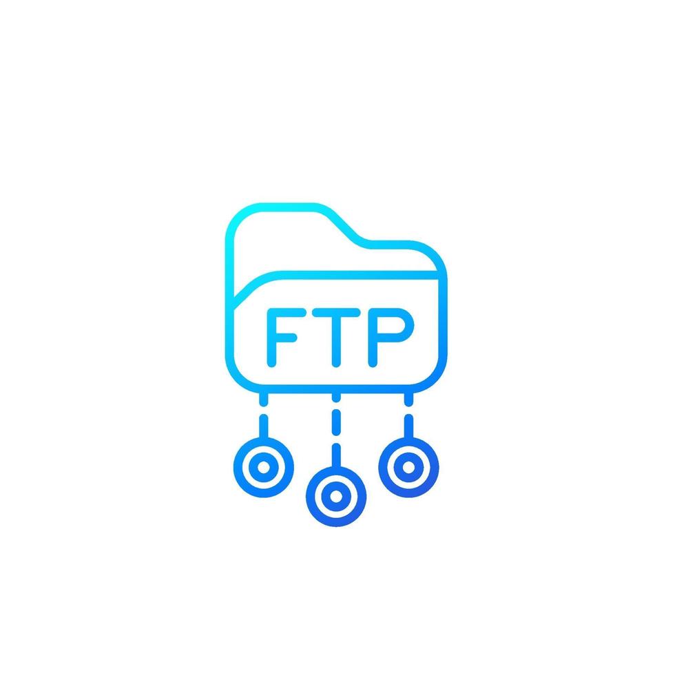 Icône de ligne de vecteur de protocole ftp.eps