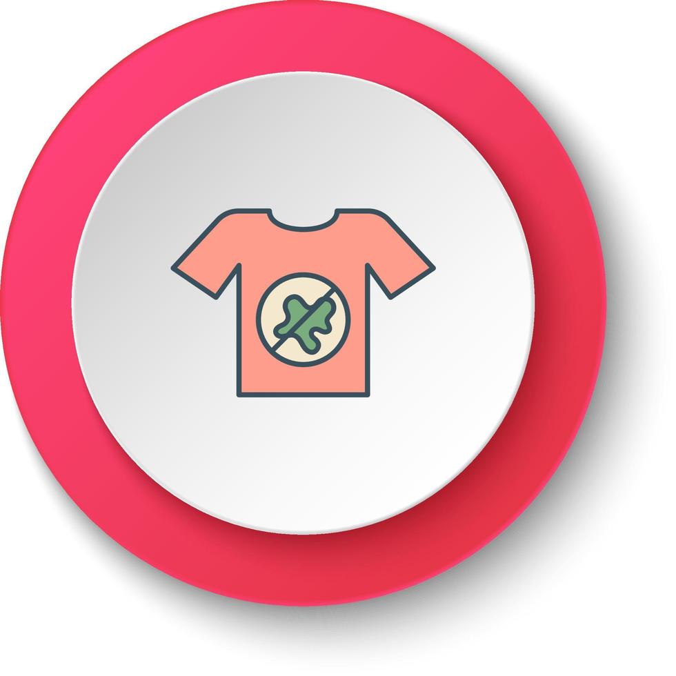 rond bouton pour la toile icône, coton vêtements chemise. bouton bannière rond, badge interface pour application illustration sur blanc Contexte vecteur