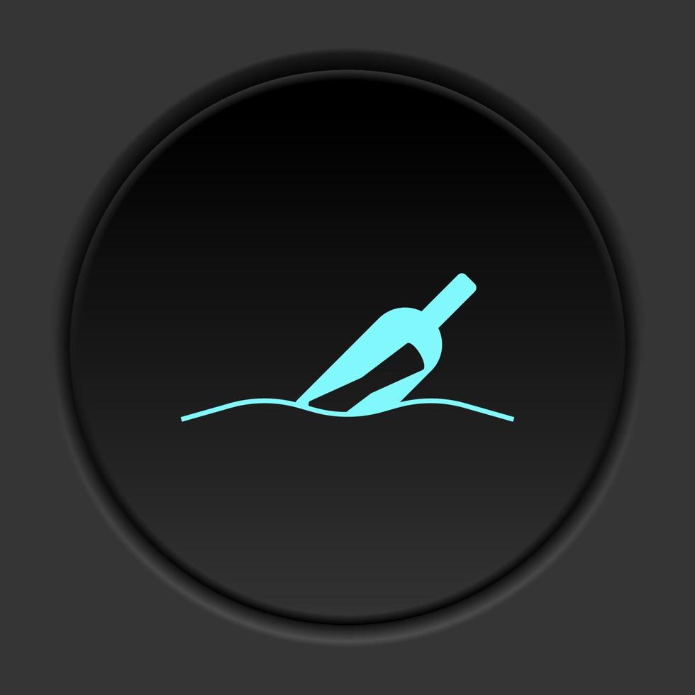 rond bouton icône, chat, chanceux . bouton bannière rond, badge interface pour application illustration sur foncé Contexte vecteur